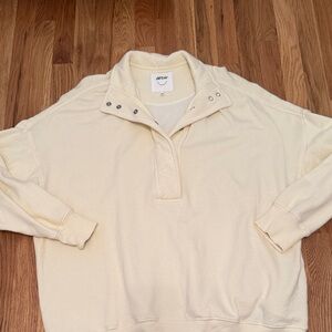 Aerie Yellow Oh Snap Collar Pullover